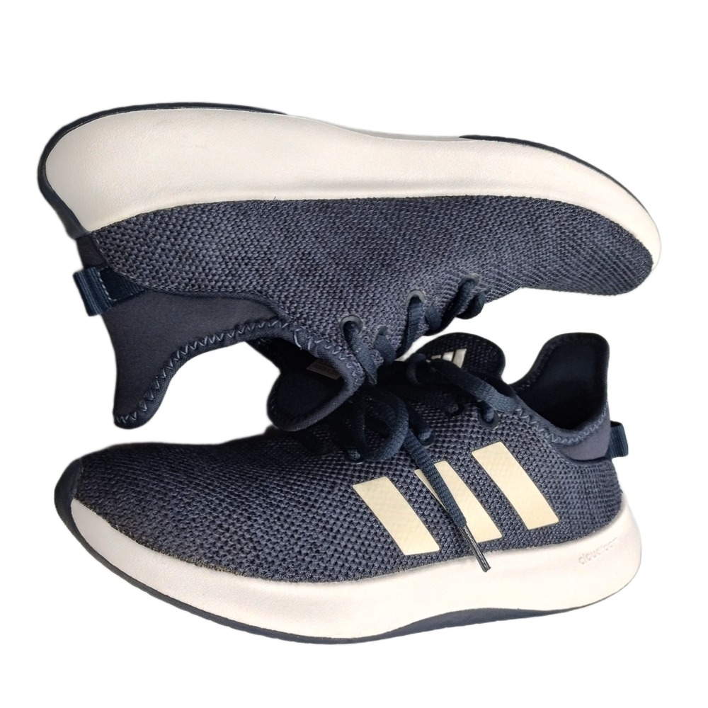 Adidas Cloudfoam Pure Sneakers Womens US 7.5 Blue White Running Lace Up IG3866